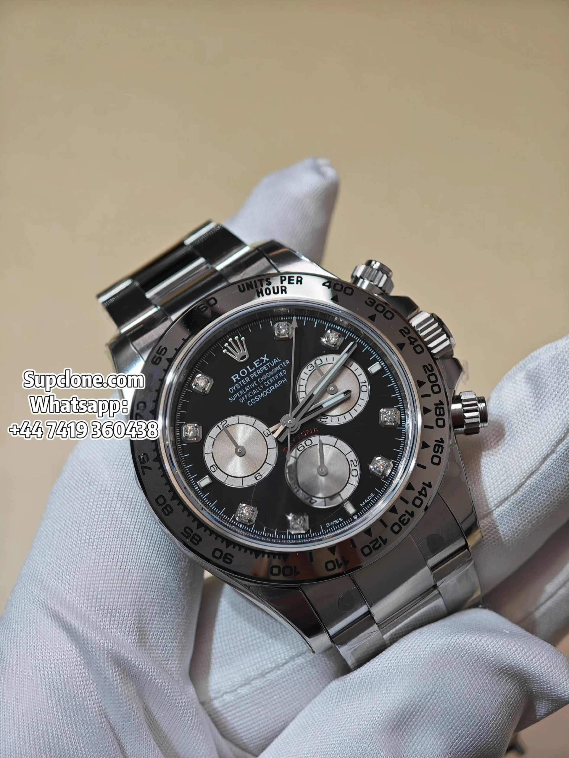 Rolex Super Clone Watches Daytona M126509-0002 Diamond Black Dial 4131 Movement (16) Rolex Super Clone Watches Daytona M126509-0002 Diamond Black Dial 4131 Movement