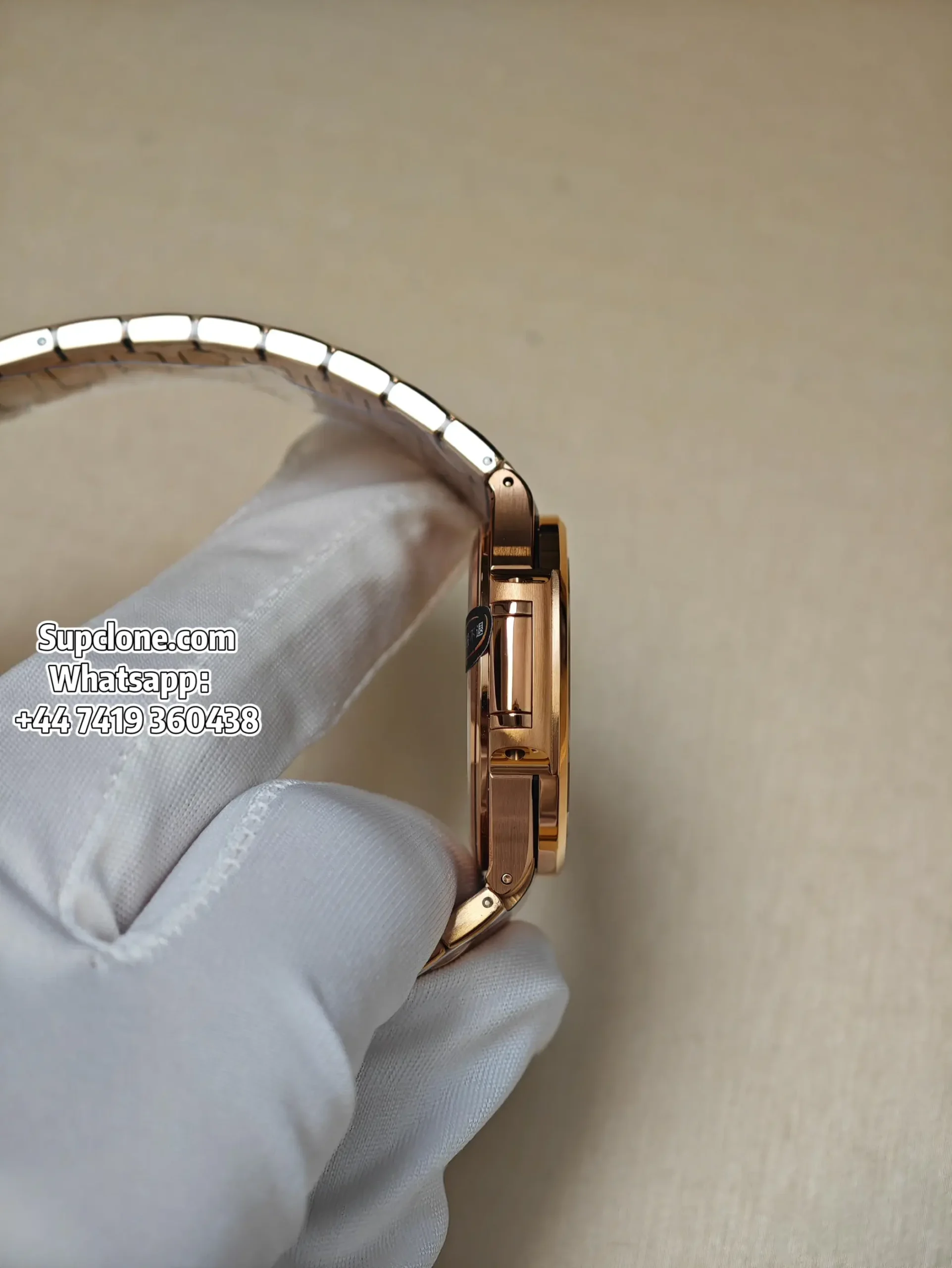 Patek Philippe Super Clone Nautilus 71181200R-001 Rose Gold Diamond Bezel (2) Patek Philippe Super Clone Nautilus 7118/1200R-001 Rose Gold Diamond Bezel Cal.324