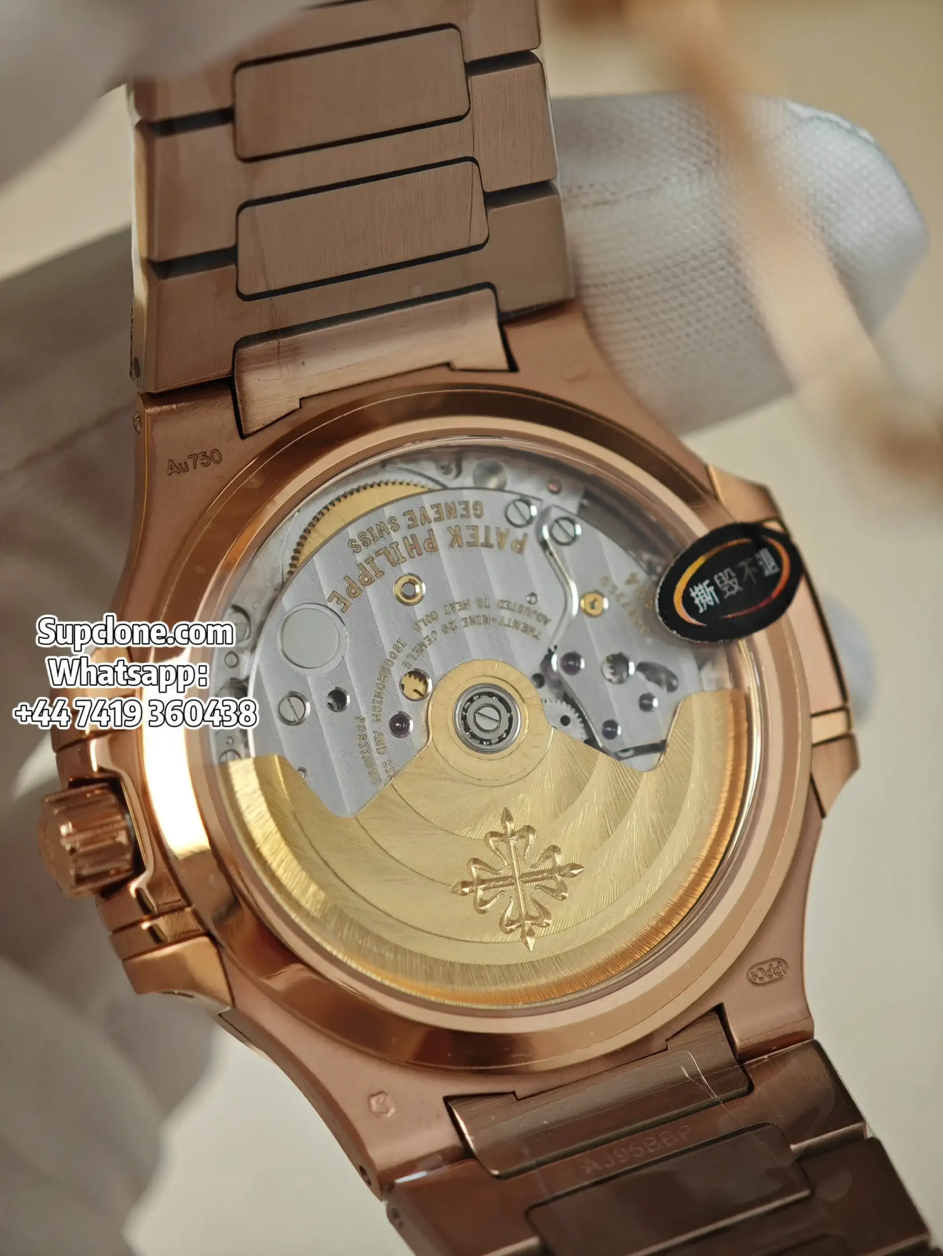 Patek Philippe Super Clone Nautilus 71181200R-001 Rose Gold Diamond Bezel (8) Patek Philippe Super Clone Nautilus 7118/1200R-001 Rose Gold Diamond Bezel Cal.324