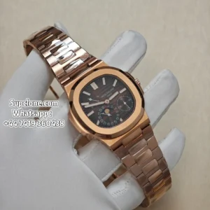 Patek Philippe Super Clone Watches Nautilus 57121R-001 Rose Gold Tungsten Cal (1) Patek Philippe Super Clone Watches Nautilus 5712/1R-001 Rose Gold Tungsten Cal.240