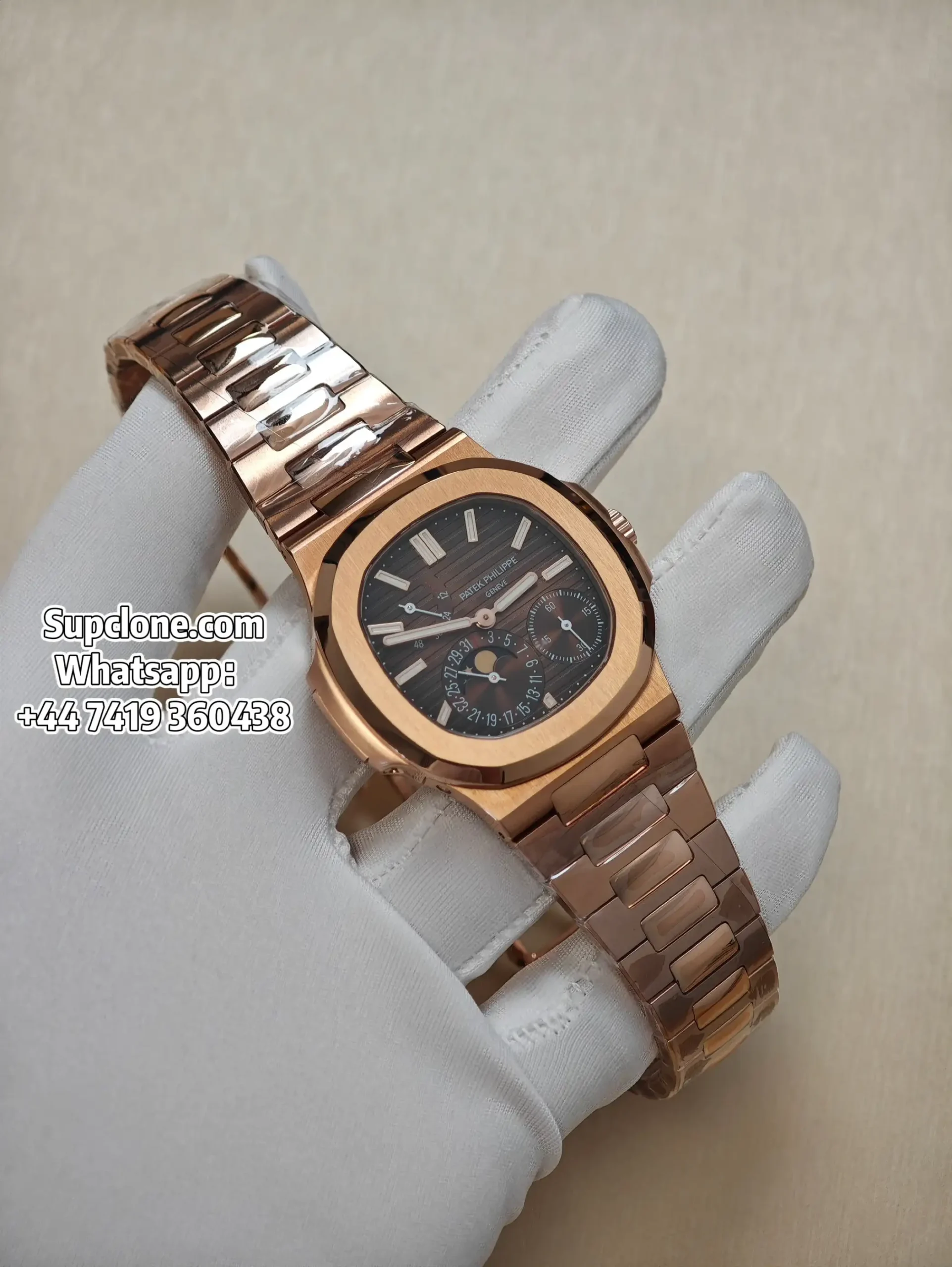Patek Philippe Super Clone Watches Nautilus 5712/1R-001 Rose Gold Tungsten Cal.240