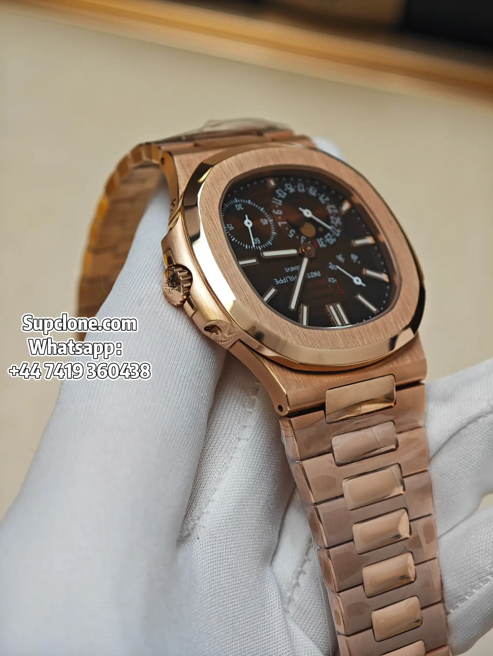Patek Philippe Super Clone Watches Nautilus 5712/1R-001 Rose Gold Tungsten Cal.240