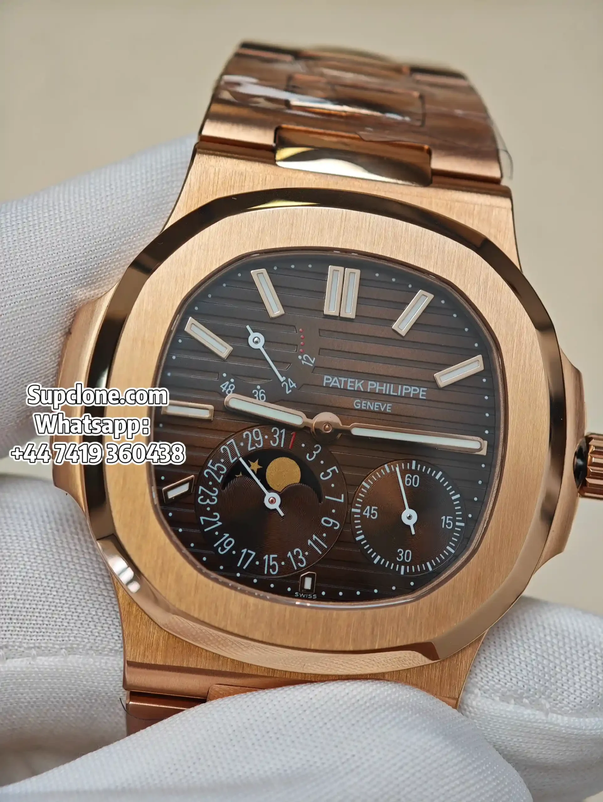 Patek Philippe Super Clone Watches Nautilus 5712/1R-001 Rose Gold Tungsten Cal.240