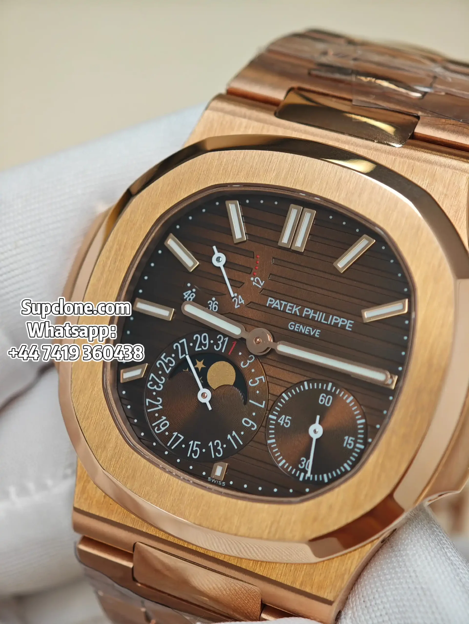 Patek Philippe Super Clone Watches Nautilus 5712/1R-001 Rose Gold Tungsten Cal.240