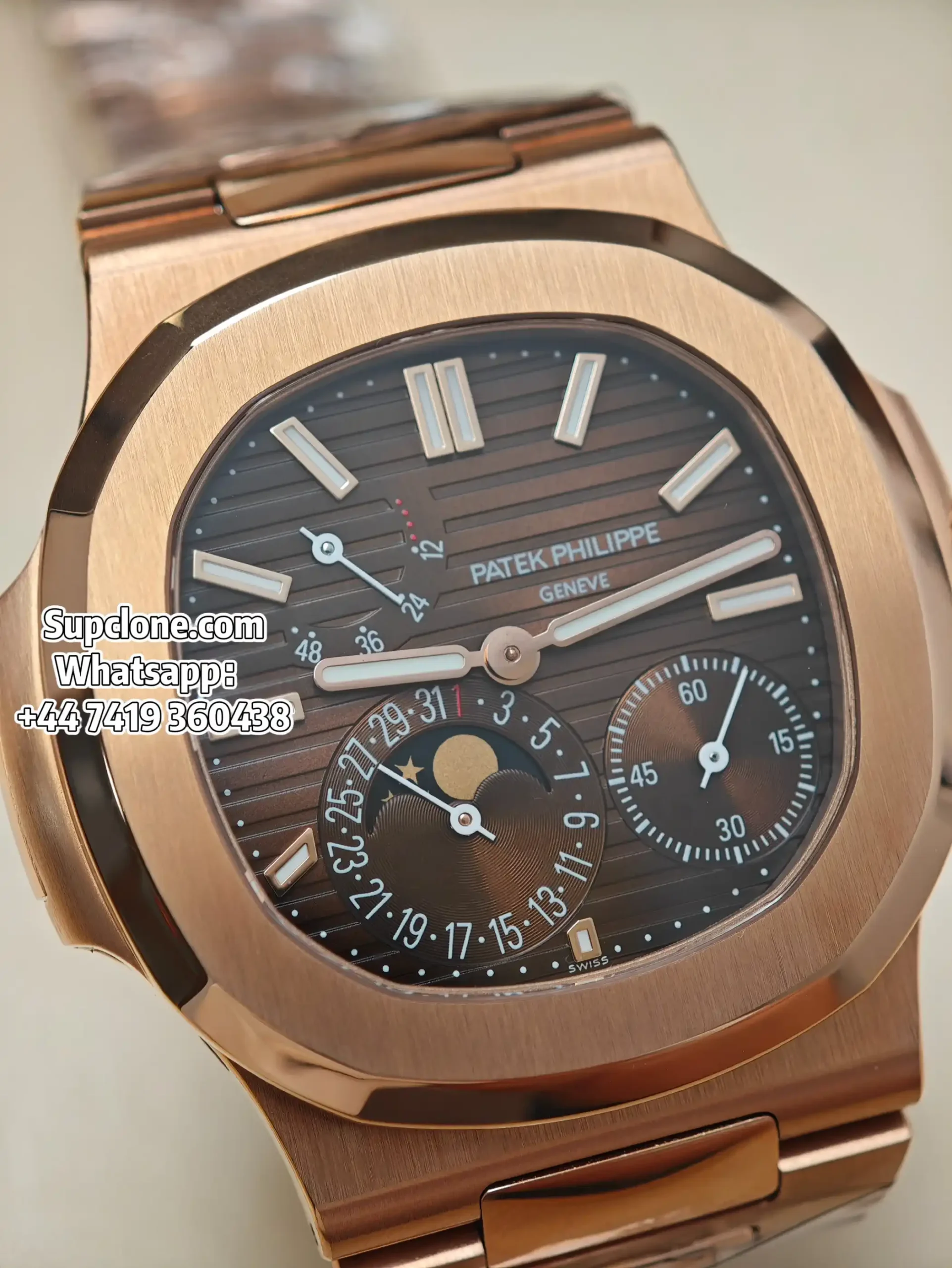 Patek Philippe Super Clone Watches Nautilus 5712/1R-001 Rose Gold Tungsten Cal.240