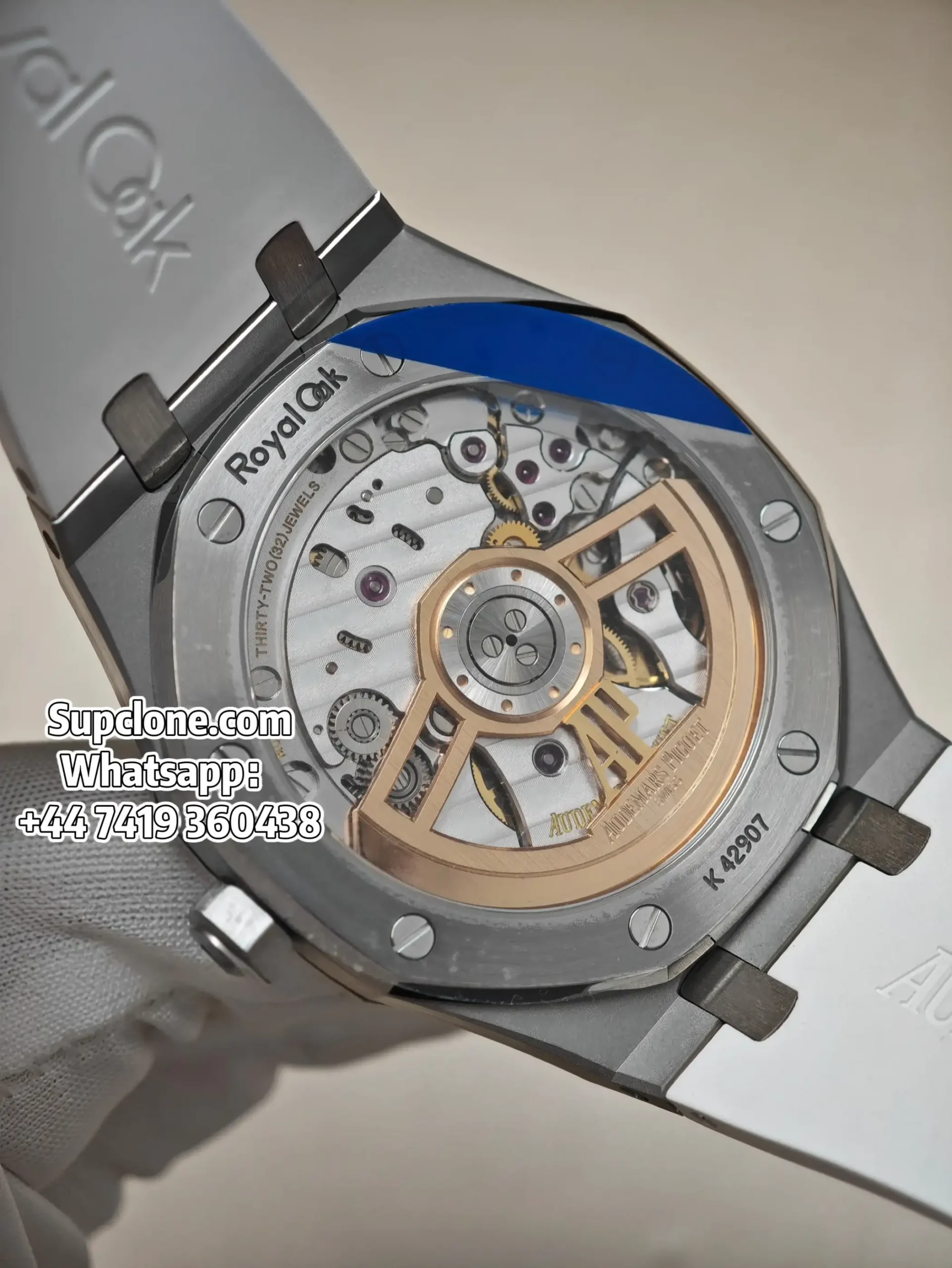 Audemars Piguet Super Clone Watches Royal Oak 41 15500ST Silver Dial White Rubber Strap (6) Audemars Piguet Super Clone Watches Royal Oak 41 15500ST Silver Dial White Rubber Strap