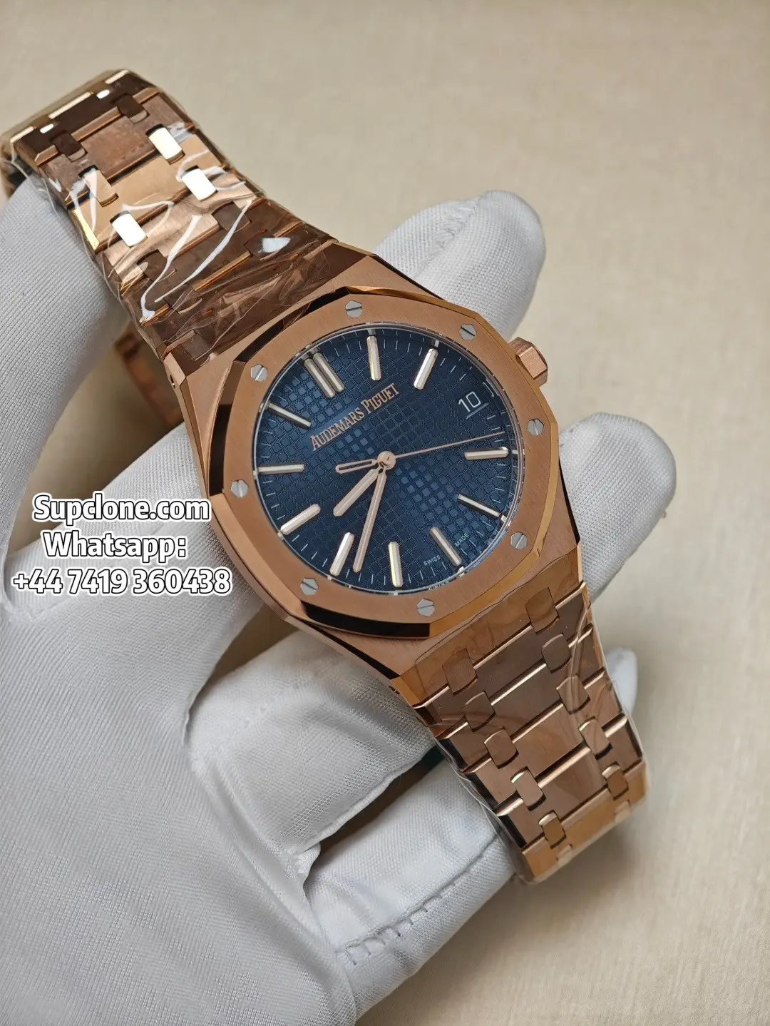 Audemars Piguet Super Clone Watches Royal Oak 41 15510OR Rose Gold Blue Dial