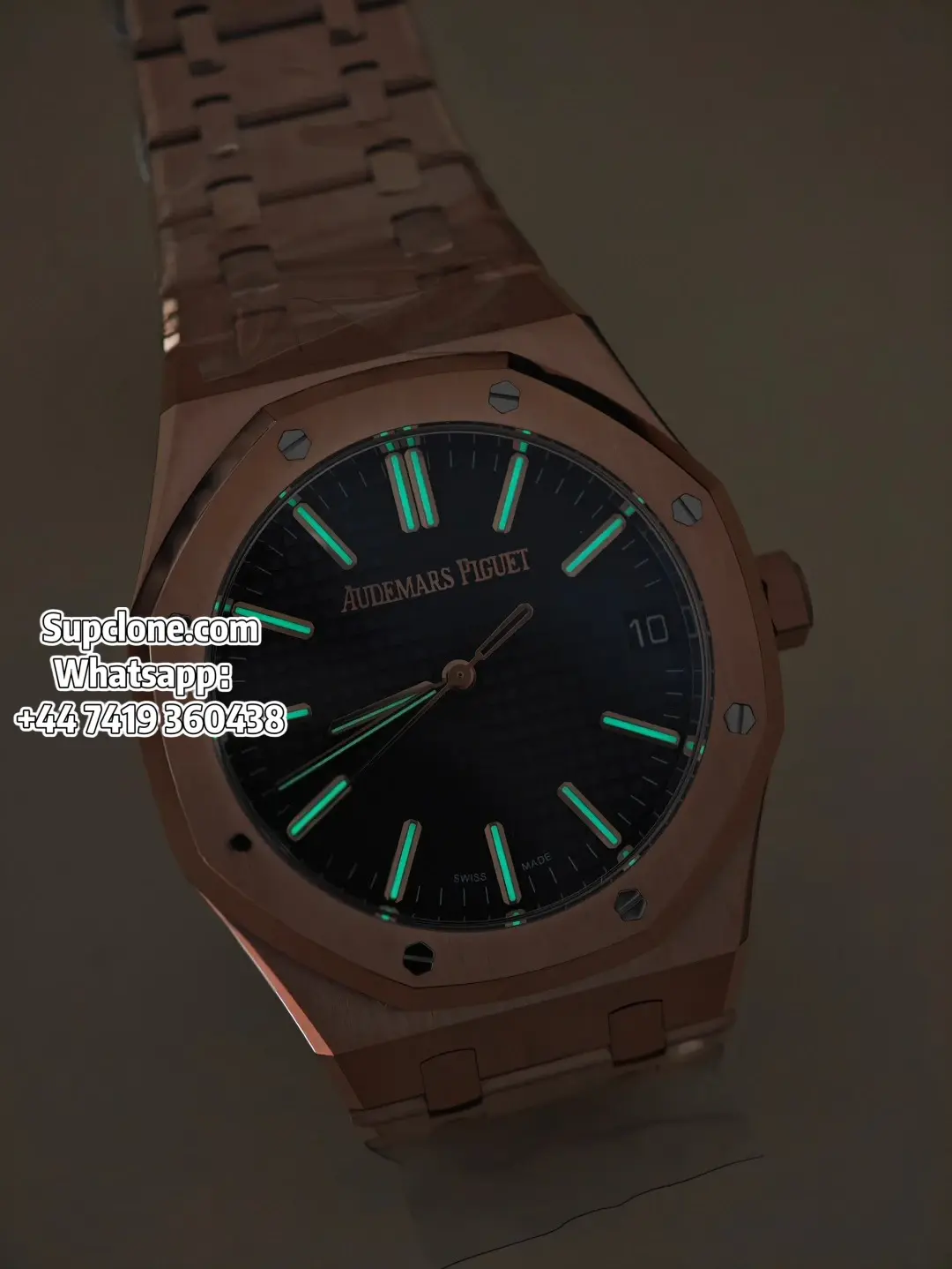 Audemars Piguet Super Clone Watches Royal Oak 41 15510OR Rose Gold Blue Dial