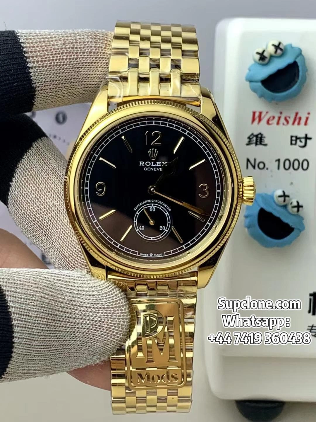 PPM Rolex 1908 Gold Case Black Dial Weighted 136g