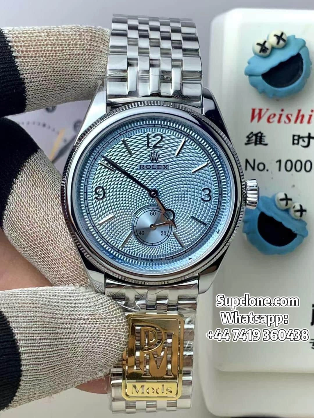 PPM Rolex 1908 Ice Blue Guilloche Dial