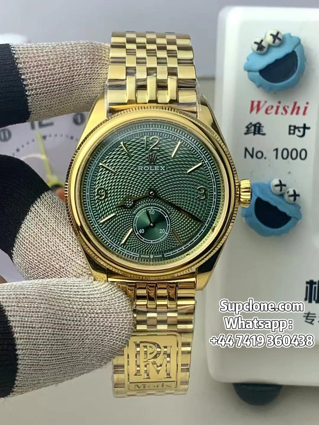 PPM Factory Rolex Perpetual 1908 Gold Green Guilloche Dial Super Clone